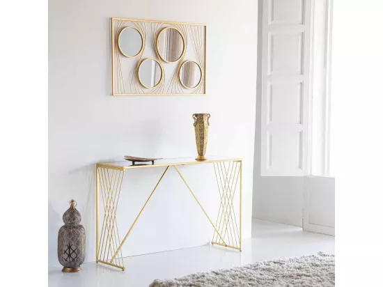 Console en métal doré 120x40x80