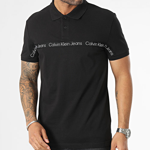 Polo Manches Courtes Logo Tape 2856 Noir