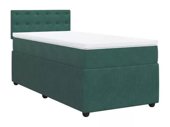 Sommier à lattes de lit avec matelas Vert foncé 90x190 cm