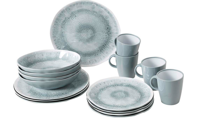 Brunner Pearl Geschirrset 16 teilig grau