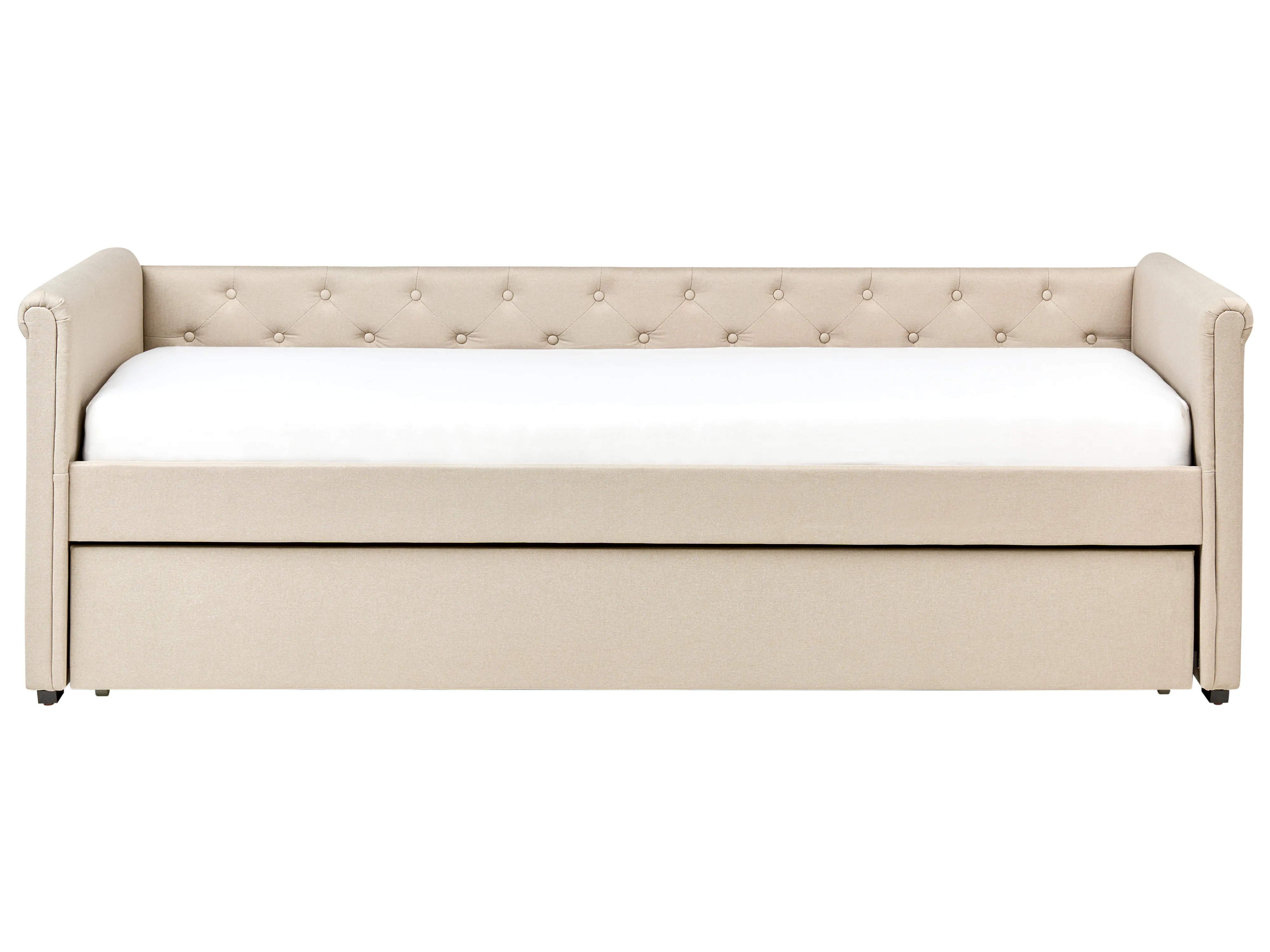 Onderschuifbed Stof LIBOURNE 90 x 200 cm Beige