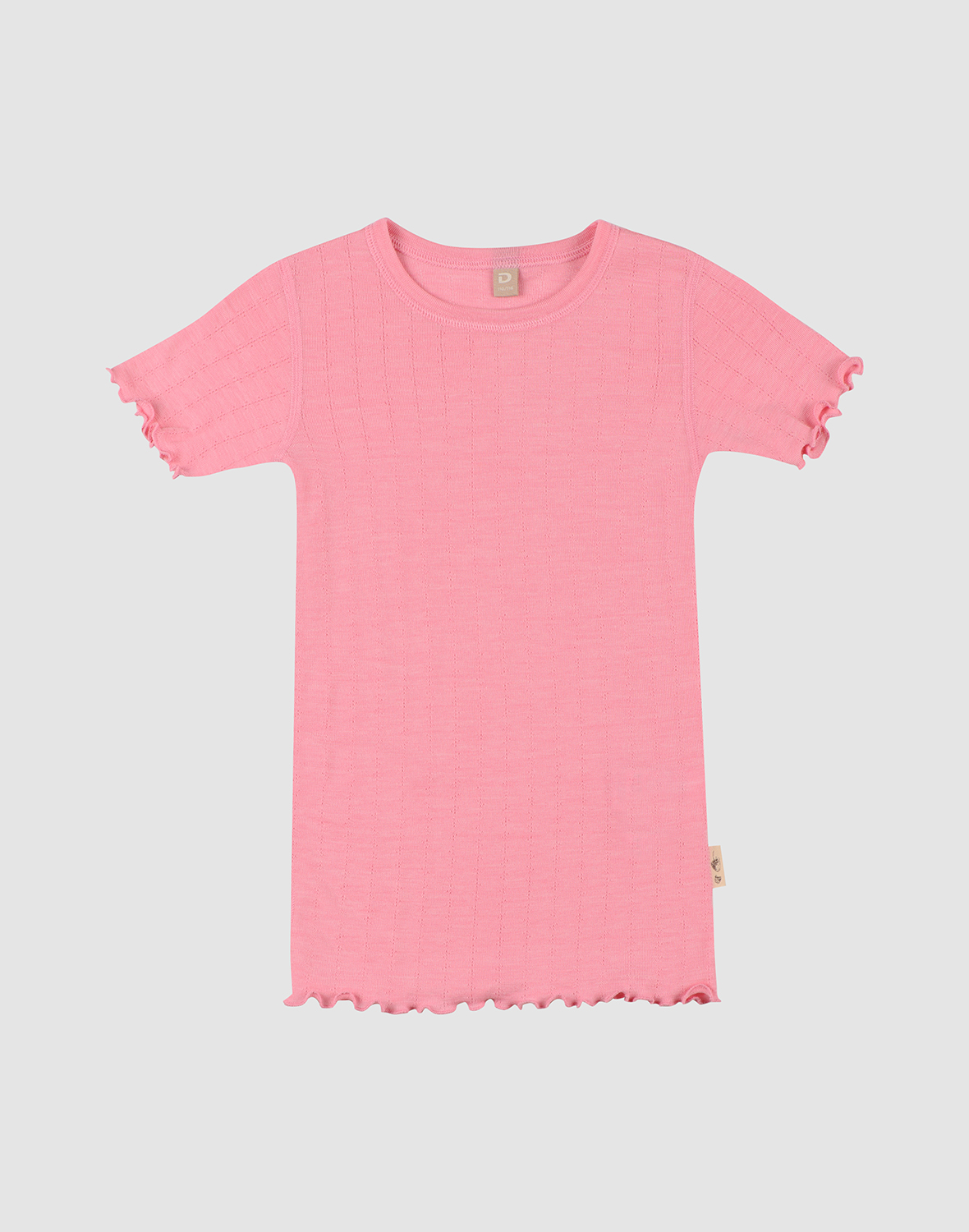 Pointelle T-shirt van merinowol/zijde voor kinderen