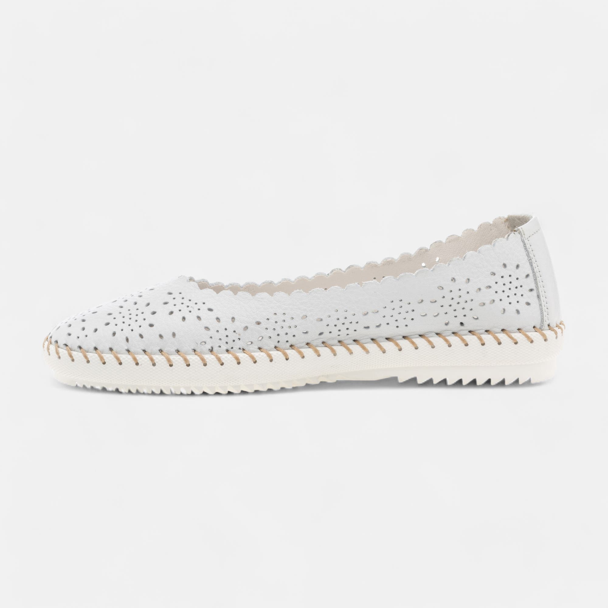 Ballerines Femme en cuir gris