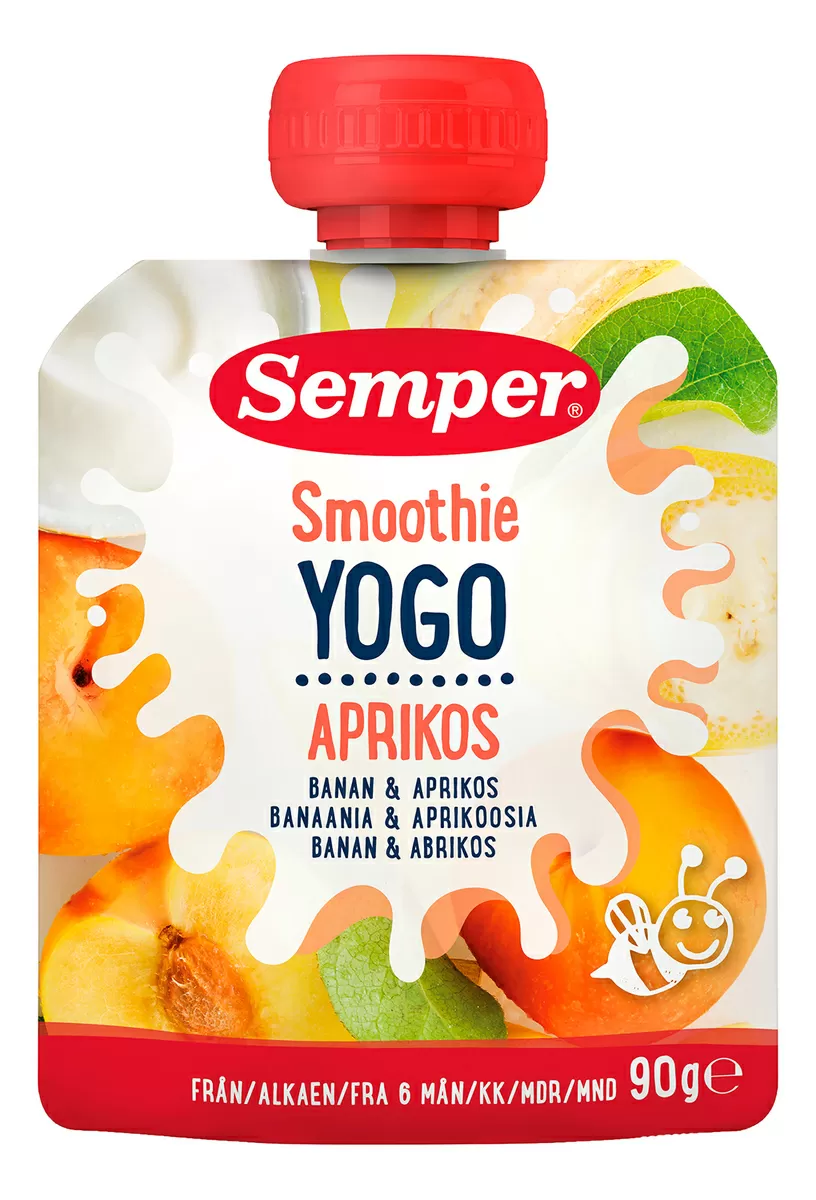 Semper Smoothie Yogo m. Banan & Abrikos 6 mdr. - 90 g.