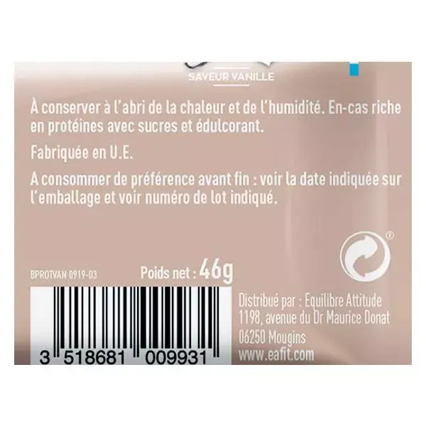 Eafit Barra de Proteína Sabor Baunilha 46g