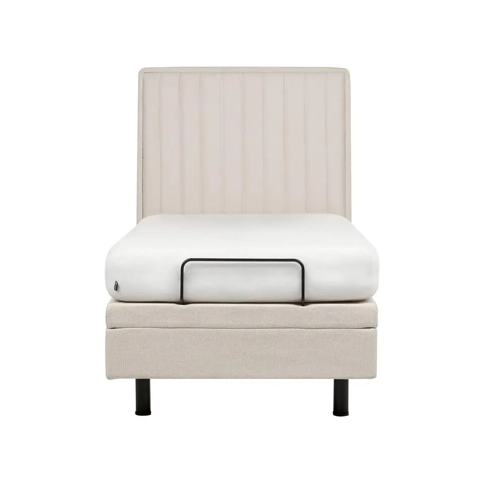 DUKE II - Eenpersoonsbed - Beige - 90 x 200 cm - Polyester