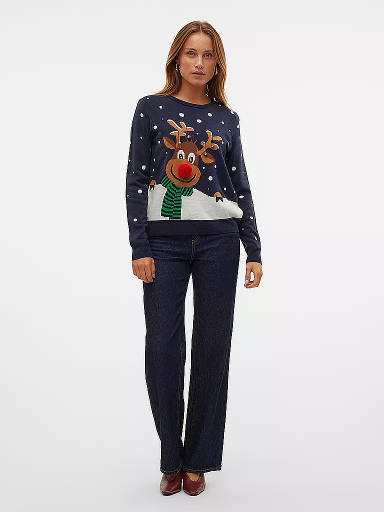 VERO MODA Pullover  VMSNOWY DEER dunkelblau