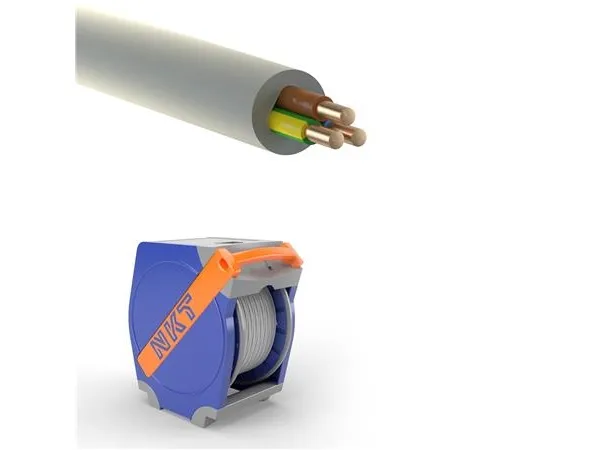 NKT Installationskabel, halogenfri 3G4 mm² NOIKLX90 lysegrå 300/500V,Qaddy, udvendig dimension max. 11,1 mm - (300 meter)