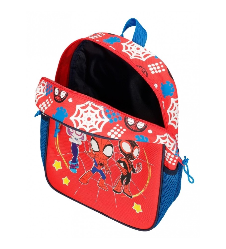 Mochila Joumma Bags Spidey e amigos 33cm vermelha
