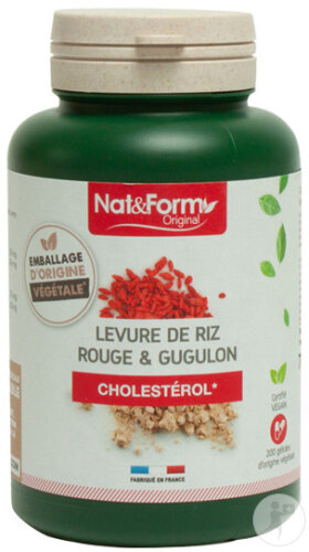 Nat&Form Levure De Riz Rouge & Gugulon 200 Gélules
