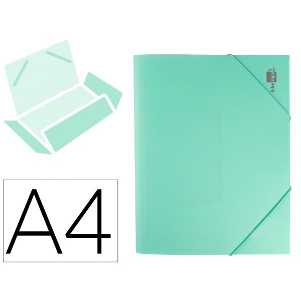 Liderpapel Pasta Elásticos Polipropileno A4 Opaca Verde GC18