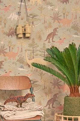 Majvillan Tapet Dinosaur Vibes, Soft Green