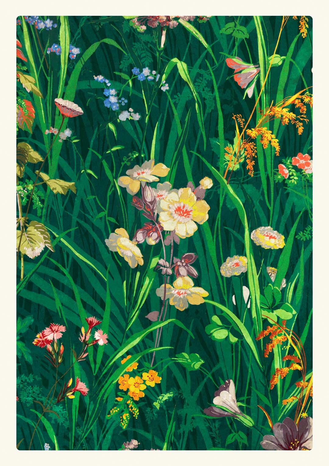 William Morris Gras mit Lavendelgelb und Rosa