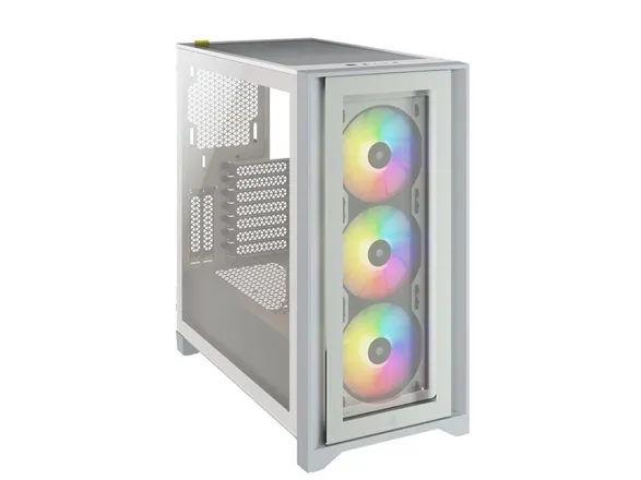 Corsair iCUE 4000X RGB – Miditower - ATX - ingen strømforsyning - Hvid - USB/Lyd