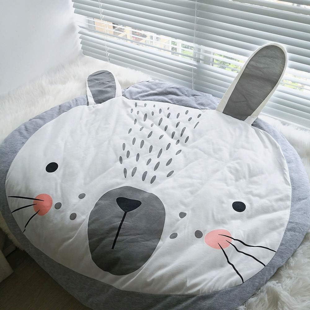(Ø80cm) Baby Stoff Boden Kissen Runde Spielmatte Weiche Krabbel Decke Spiel Teppich - Maus