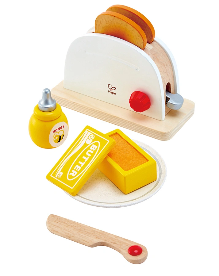 Pop-Up-Toaster-Set 7-teilig aus Holz