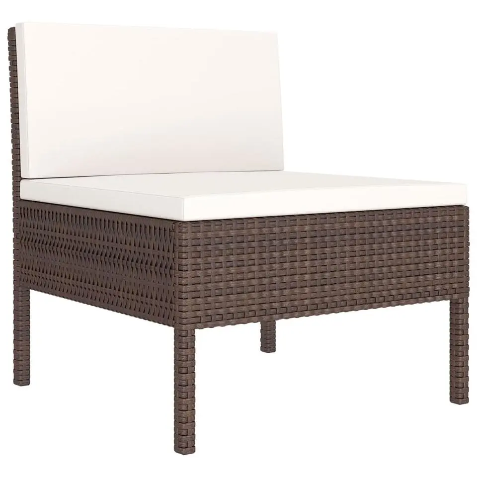 vidaXL - Loungeset - Bruin - Poly rattan - 6 stuks - Met kussens