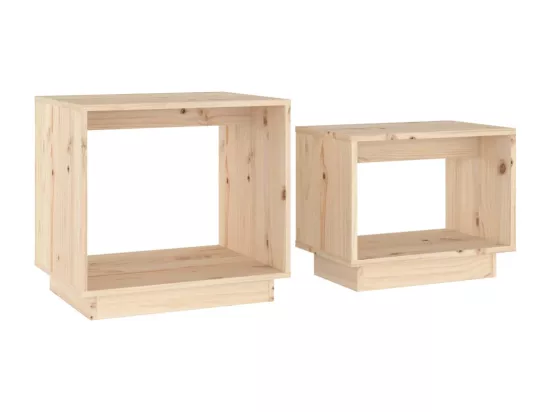 Tables basses gigognes 2 pièces Bois de pin massif