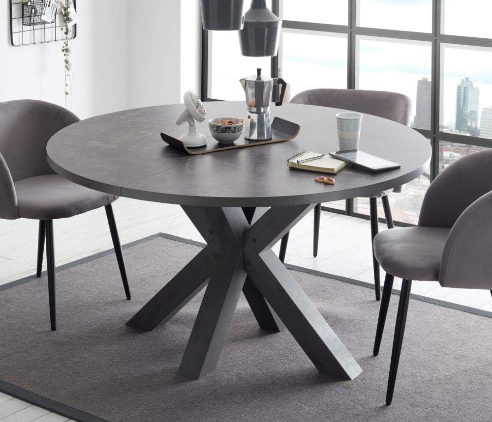 Esstisch graphit keramik dunkel 130x78 cm Big System Rund Stern 130 Auszug Amazo
