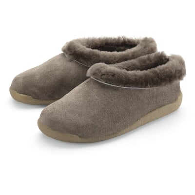 Lammfellpantoffel, Taupe