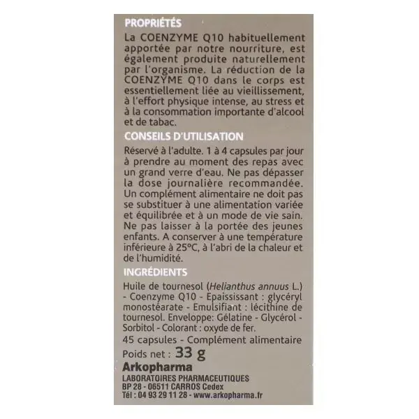 Arkopharma Arkovital Co-Enzyme Q10 45 capsules