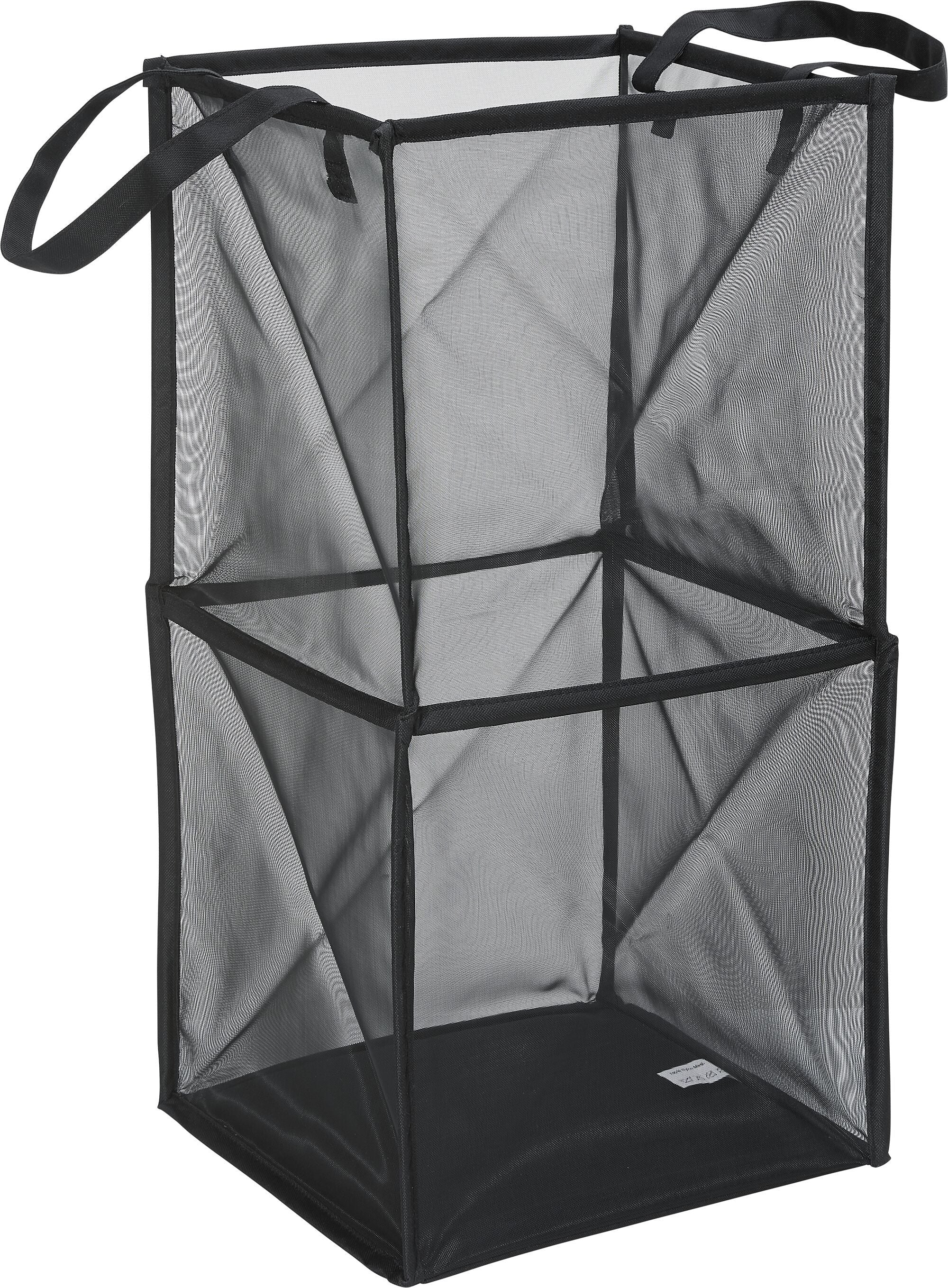 CRUZ Wäschekorb - Schwarz / B: 33.0 cm x T: 33.0 cm x H: 66.0 cm