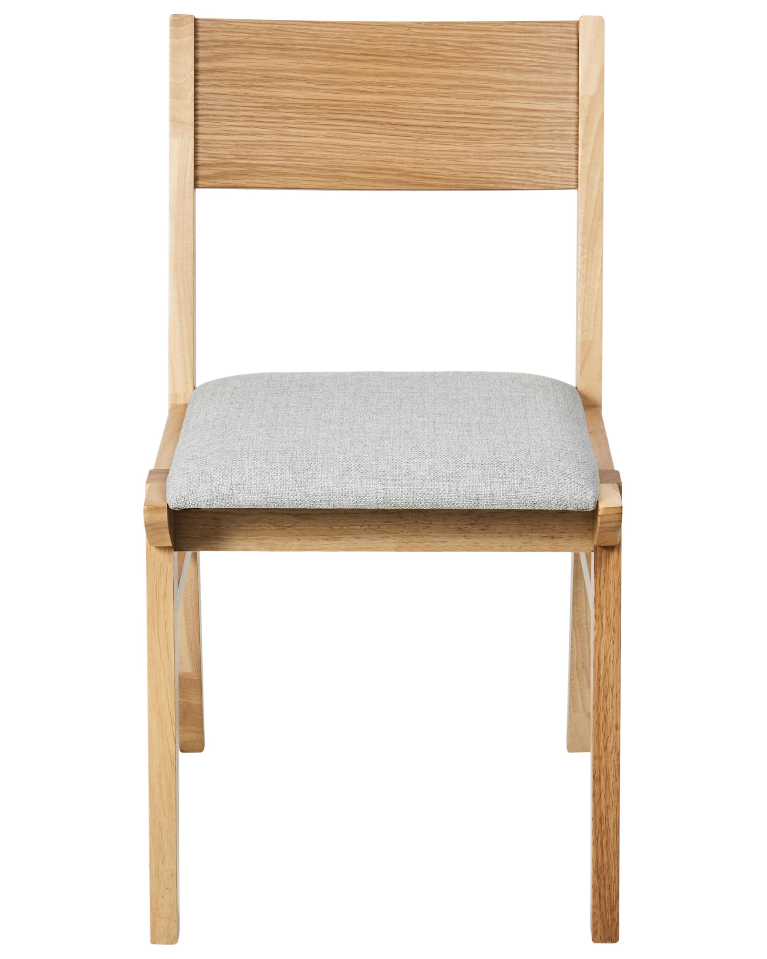 Set van 2 eetkamerstoelen ENOLA Hout Lichtgrijs