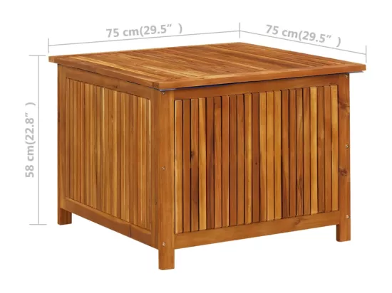 Boîte de rangement de jardin 75x75x58 cm Bois d'acacia solide