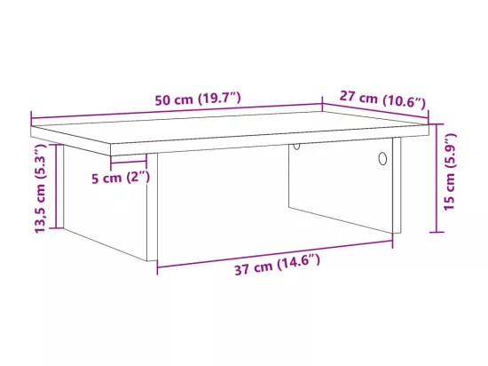 Support de moniteur blanc 50x27x15 cm bois d'ingénierie