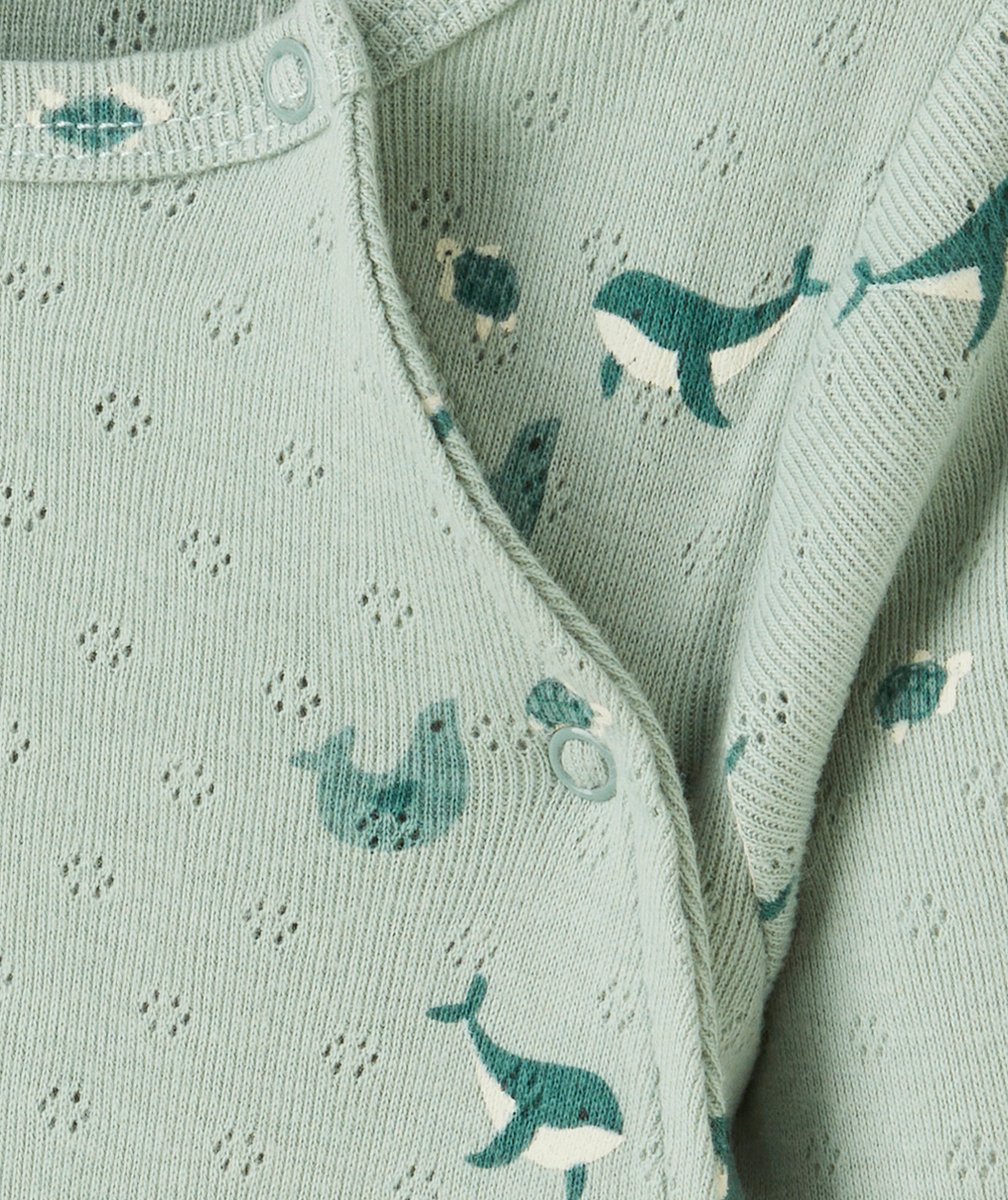 DORS BIEN EN COTON VERT AVEC IMPRIMÉ MARIN