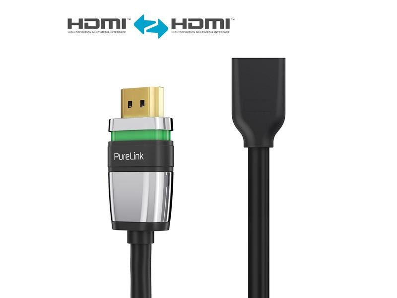 PureLink Adapter HDMI Stecker – HDMI Buchse Zertifizierter 4K High Speed HDMI Portsaver Adapter mit Ethernet Kanal