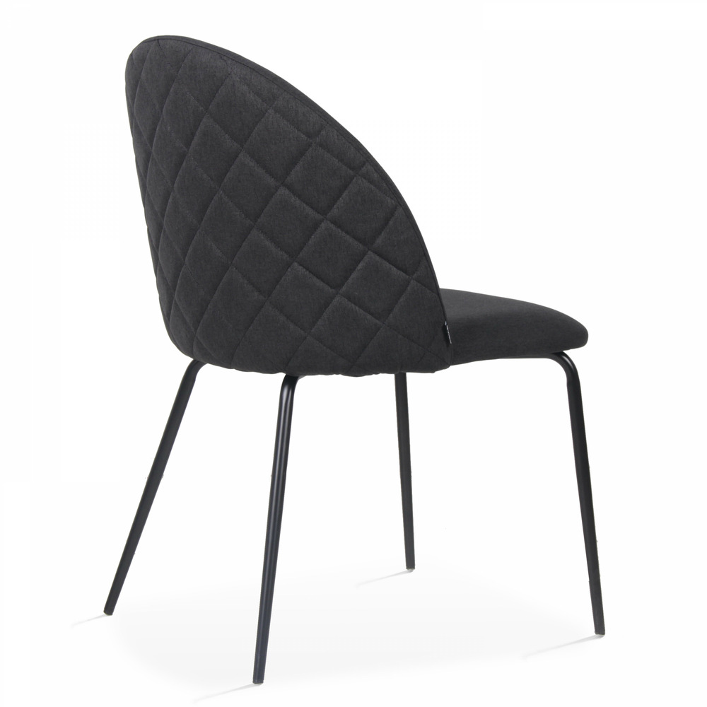 Lot de 4 chaises en tissu noir