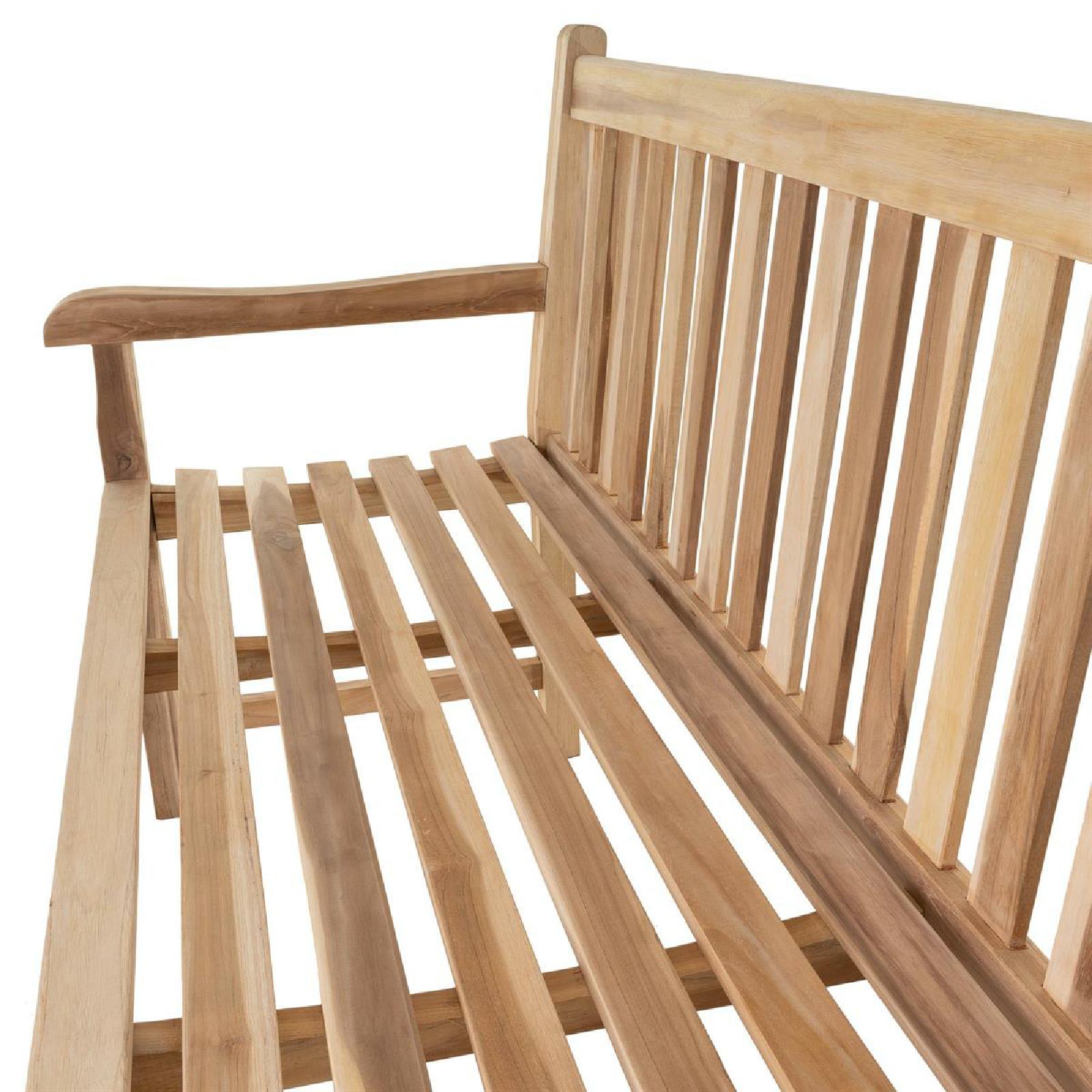 VCM 3-Sitzer Gartenbank Parkbank hochwertig massiv Teak Holz natur 150 cm