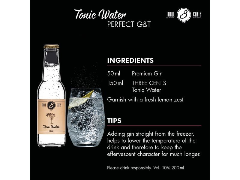 Three Cents Soft-Drinks Tonic Water 6 x 0.2 l Erfrischungsgetränk mit Tonicgeschmack