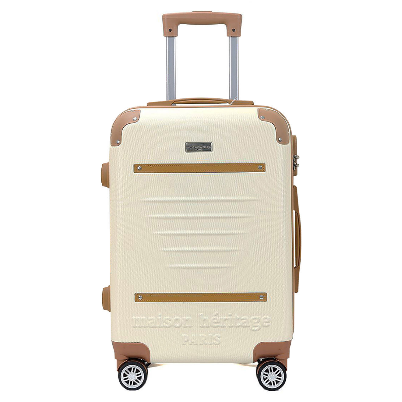 Maison Héritage Valise Moyen Séjour 4 roues doubles Trocadéro 65 cm crème