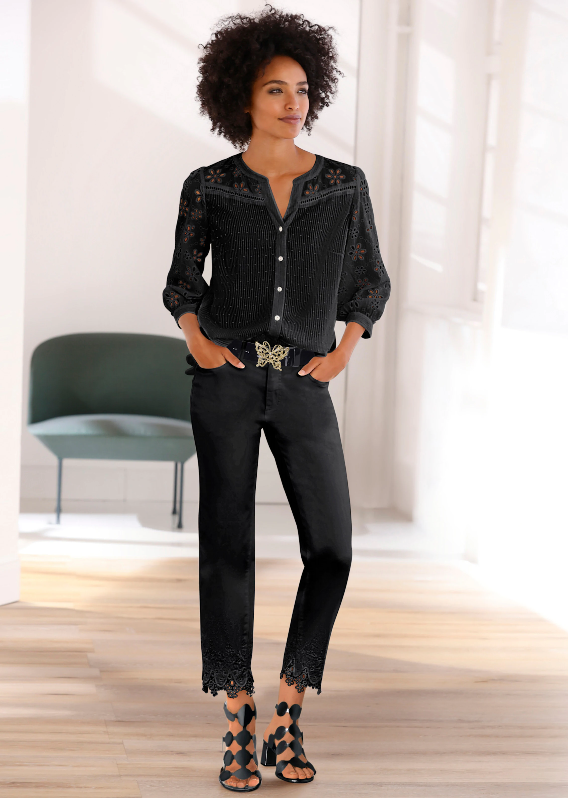 heine Bluse in schwarz