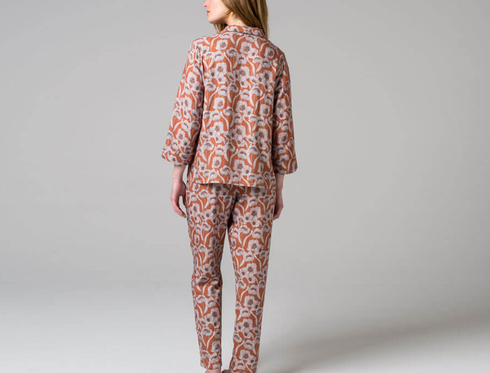 Pyjama femme-Fleurs pralines
