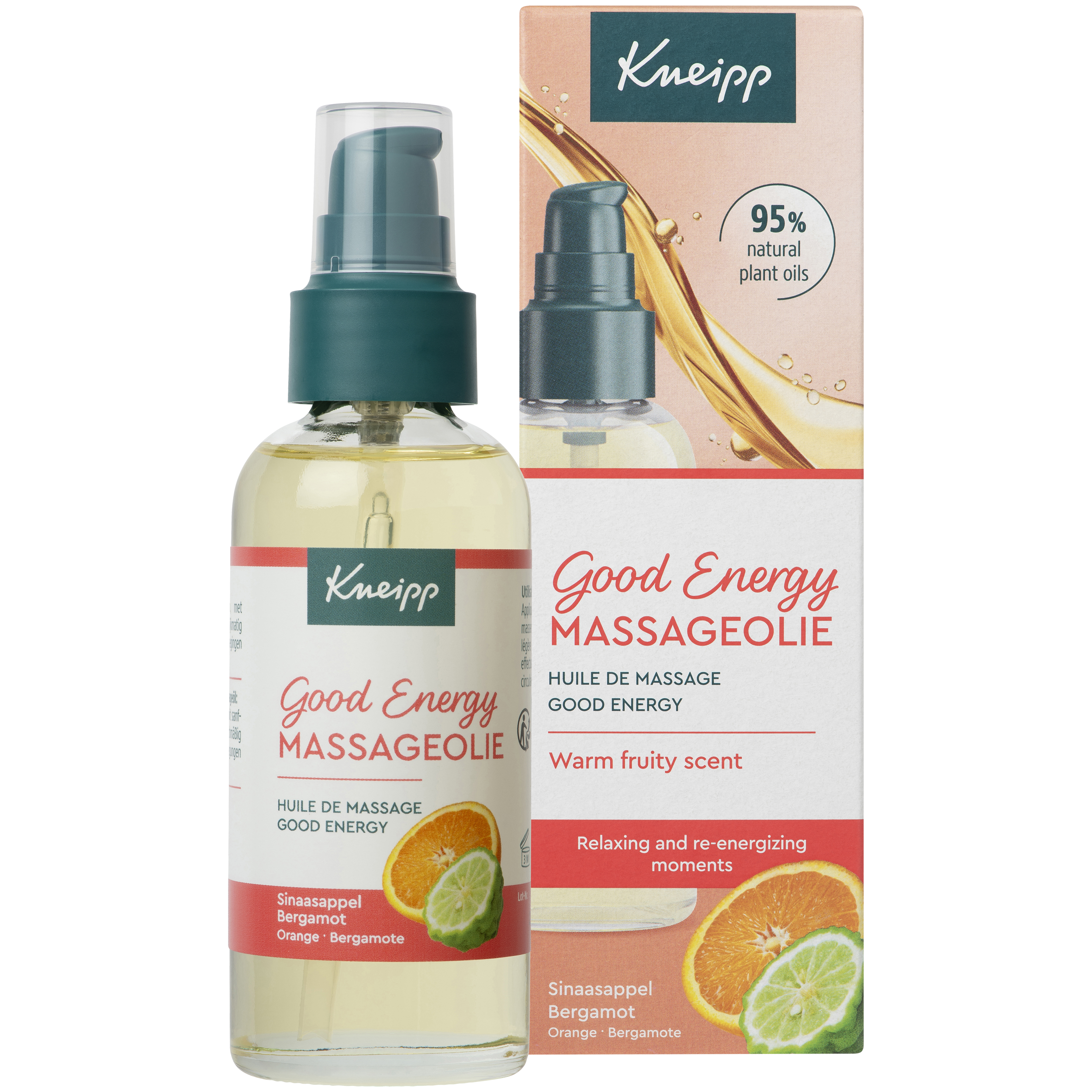 Kneipp Massageolie Good Energy met Pompje (100 ml)