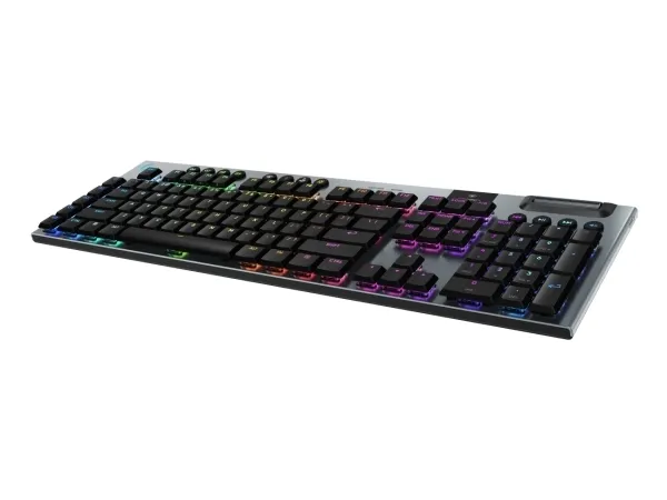 Logitech G G915 X - Tastatur - gaming, LIGHTSPEED - full size - bagbelyst - trådløs - Bluetooth, 2.4 GHz, USB-C - sort