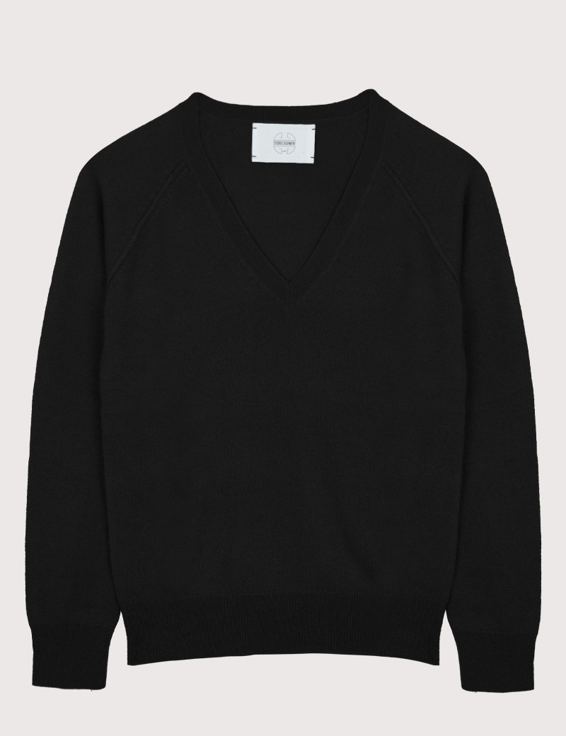 STUDIO CASHMERE PULL EN CACHEMIRE COL V LILLY 6 NOIR