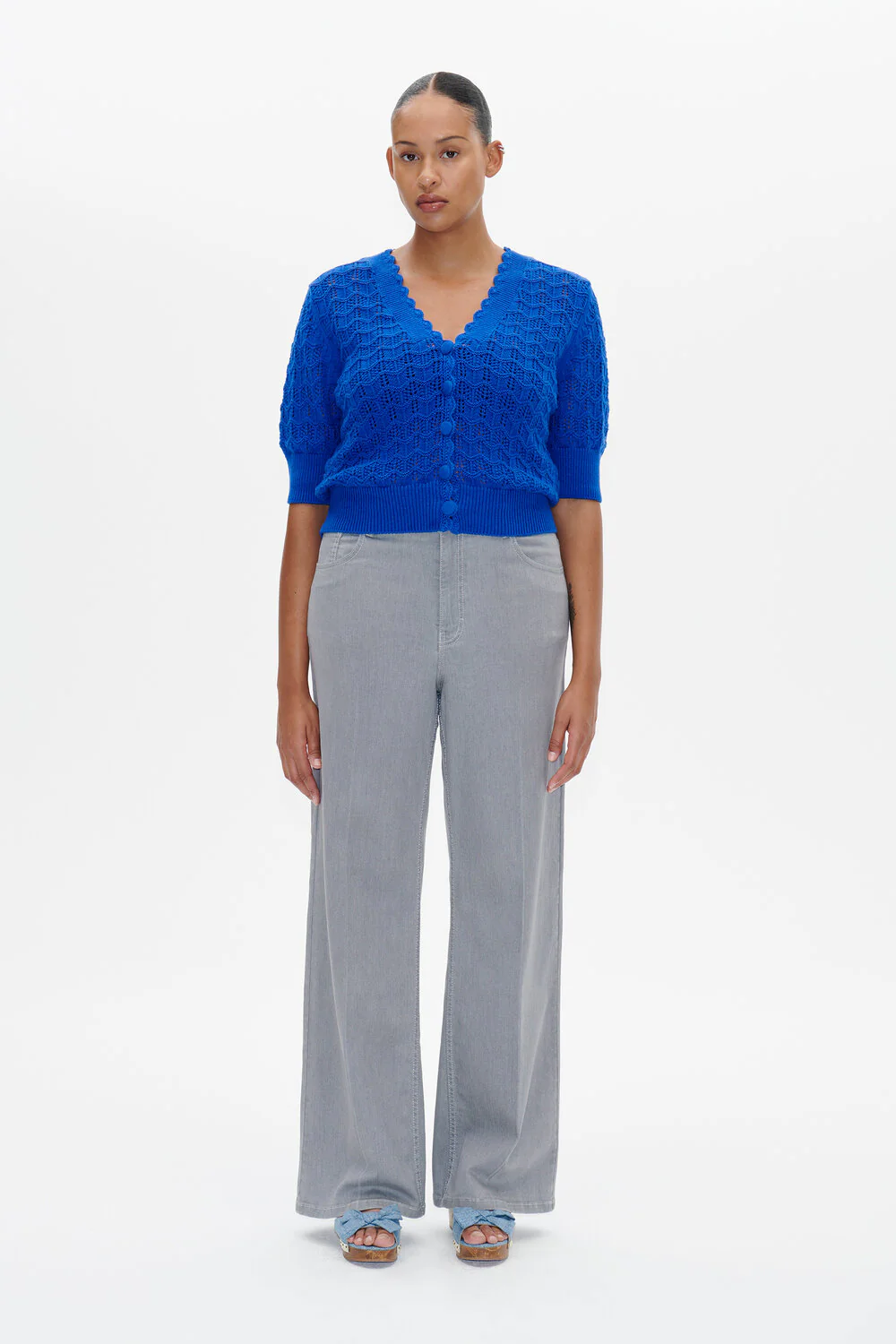Baum und Pferdgarten  Nini wide leg jeans - Grey Worn Out Denim