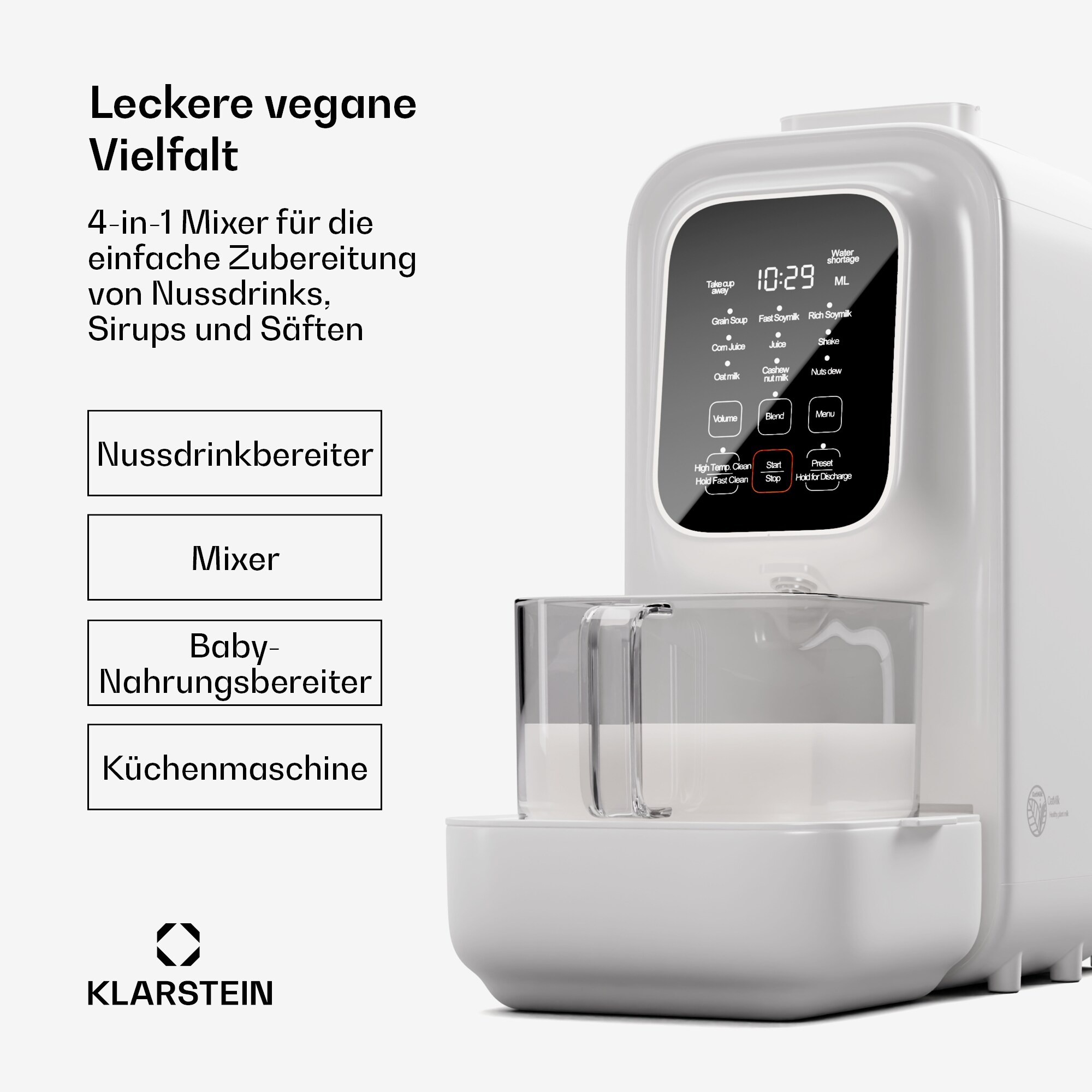 Loire 4-in-1 Vegan Drink Maker 800/1200W 1200ml Touch herausnehmbarer Wassertank