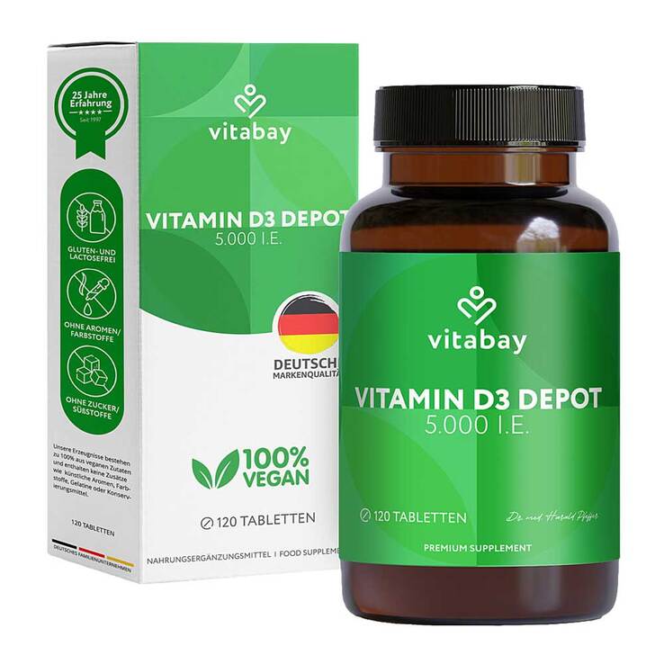 Vitamin D3 Depot 5000 I.E. Cholecalciferol Tabletten , 120 St