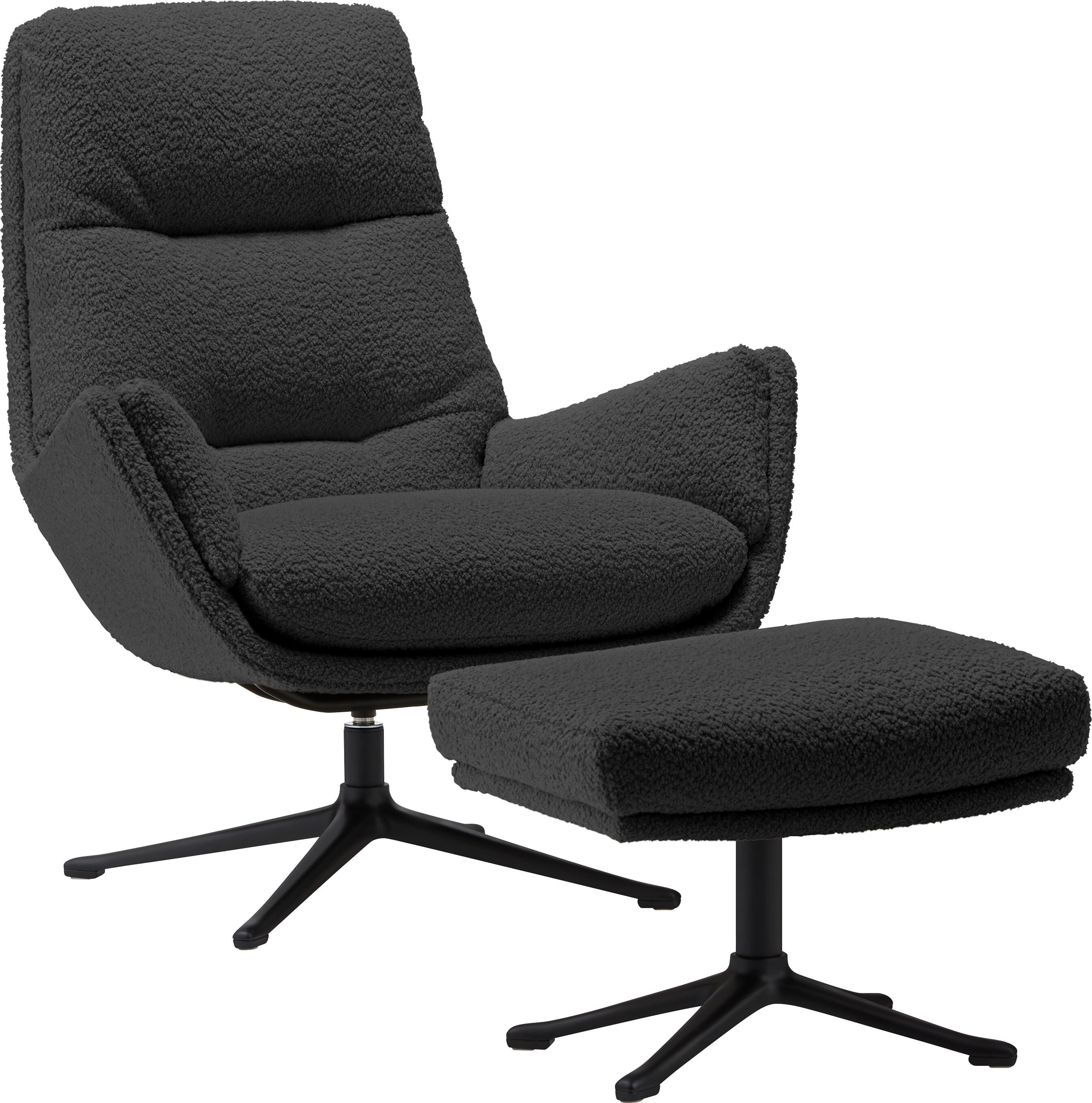 ANDRES Hocker - Anthrazit / B: 51.0 cm x T: 40.0 cm x H: 41.0 cm