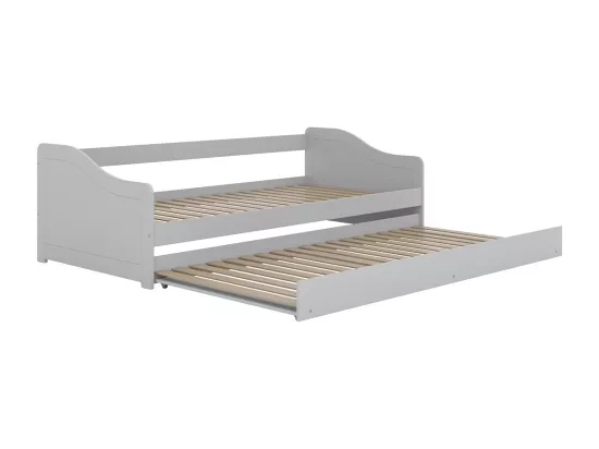 Lit 90x200 sommier matelas et tiroir inclus Allison Blanc