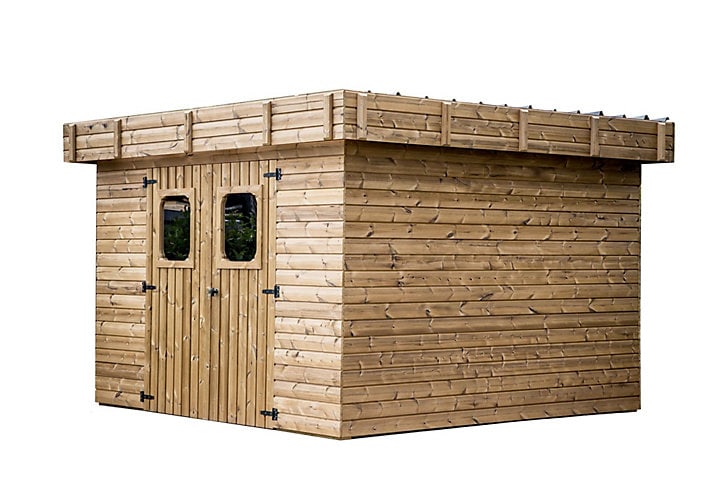 Abri de jardin Habrita Thalasso en bois coloris naturel ép.28 mm surface extérieure 11,22 m²