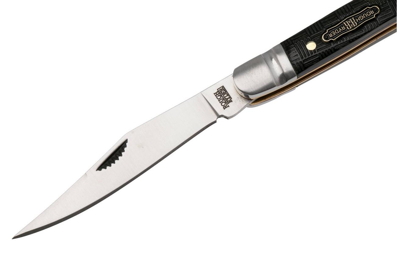 Rough Ryder Black Reserve Barehead Toothpick RR2566, Satin 440A, Textured Pakkawood, zakmes