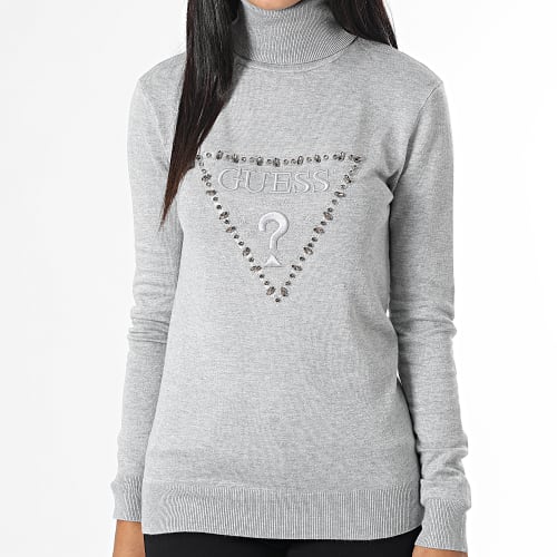 Pull Col Roulé Femme W2BR50-Z2NQ2 Gris Chiné