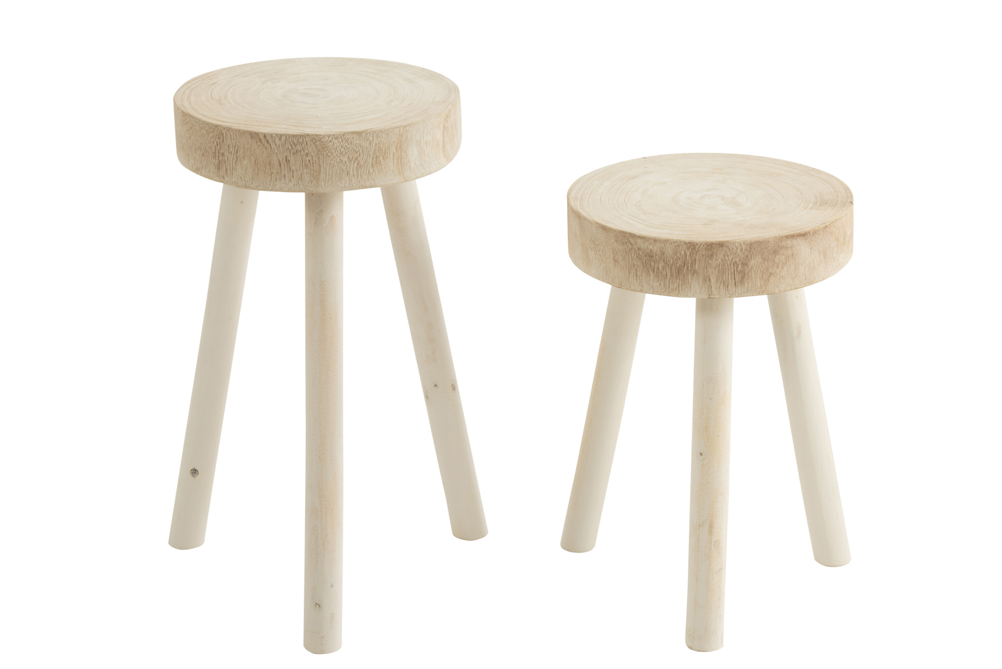 Krukje Paulownia wit set van 2 stuks