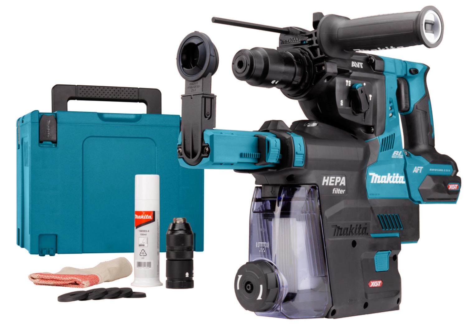 Makita HR004GZ02 XGT 40V Max Li-Ion accu SDS-Plus combihamer body incl. stofafzuigsysteem - 2,9J - koolborstelloos